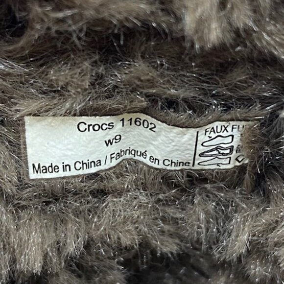 Crocs Cobbler Eva Brown Faux Fur Lined Clogs Mules - Picture 9 of 9